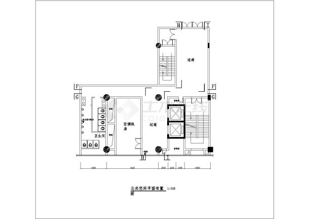 某地高层框架结构办公楼单层局部室内装修设计施工图-图二