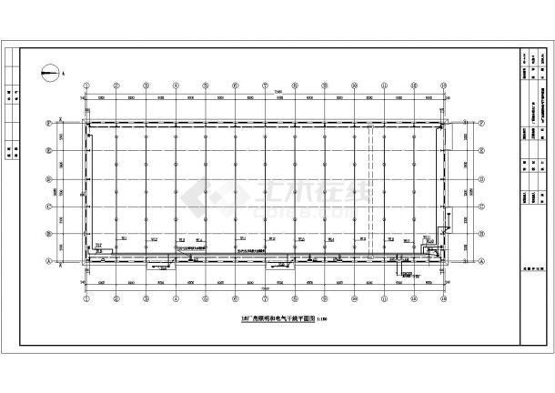 某一层的钢结构厂房电气设计施工图-图一