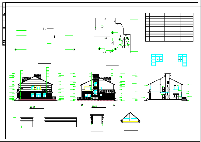 精美荷兰式别墅建筑设计施工图（节点详细）_图1