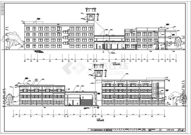 玉环县5层框架结构小学教学楼建筑和结构施工图-图一