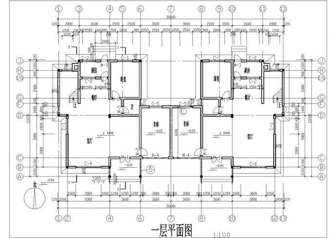 某独立建筑的完整的CAD实际施工图纸_图1