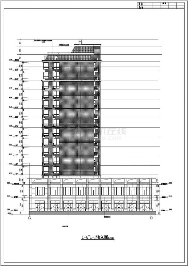 江西省铅山县16层框架结构住宅建筑施工图纸-图一