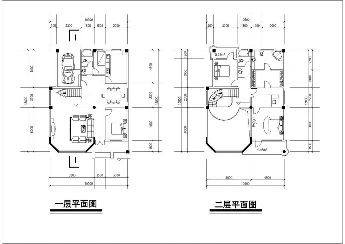 完整的别墅平立剖建筑CAD设计图纸_图1