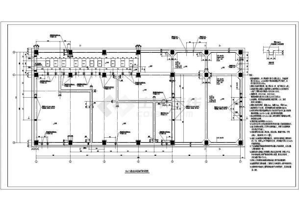 某地三层框架结构水泵站全套结构施工图-图二