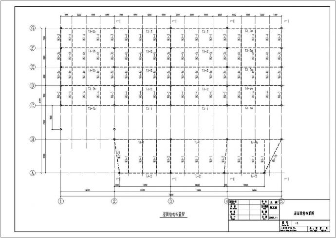 某地桁架钢结构料场大棚钢构部分施工图_图1