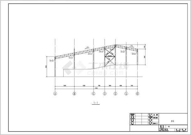 某地桁架钢结构料场大棚钢构部分施工图-图二
