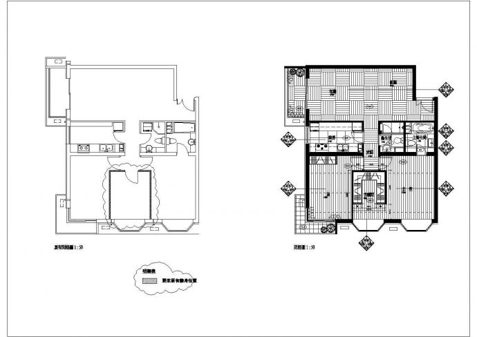 某住宅楼室内装修设计cad施工方案详情图纸_图1