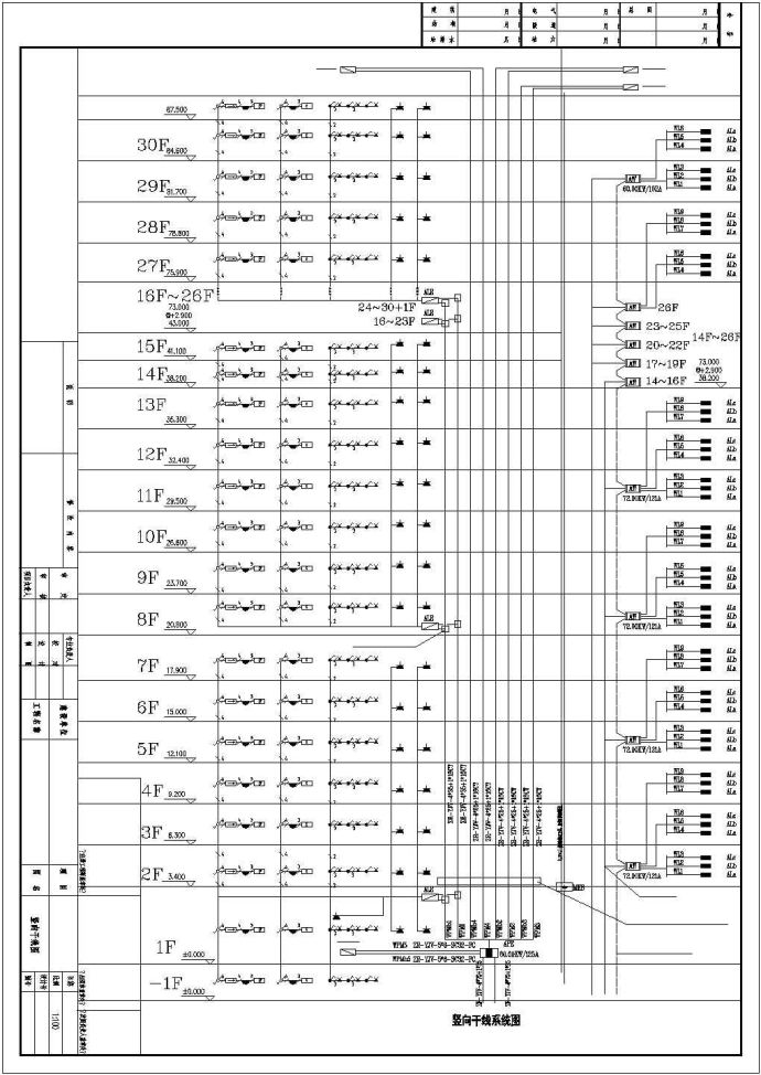 某高层住宅楼电气cad设计施工图（附弱电系统图）_图1