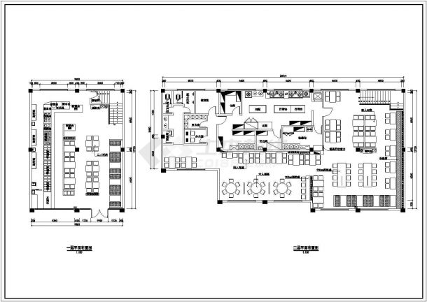 无锡两层框架结构中餐厅室内装修设计施工图-图一