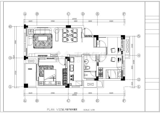 FHC样板房精装修室内设计施工图（91平方户型）-图二