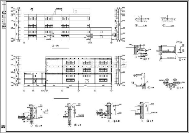 某地区四层厂房全套建筑CAD施工图-图二