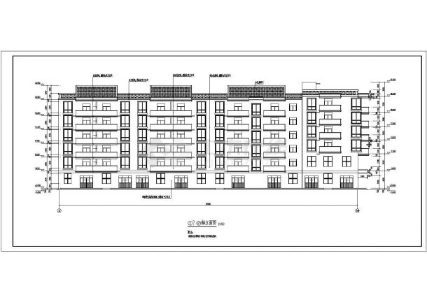 某地五层底框结构住宅楼建筑设计施工图-图一
