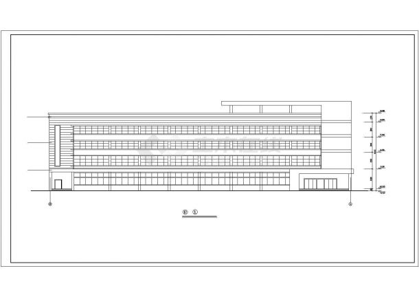 某地区四层厂房建筑设计平立面方案图-图一