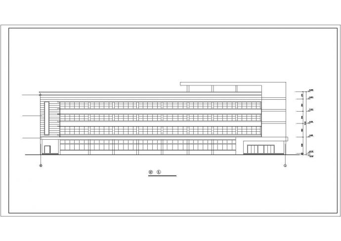 某地区四层厂房建筑设计平立面方案图_图1