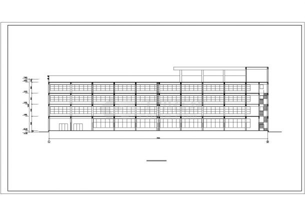 某地区四层厂房建筑设计平立面方案图-图二
