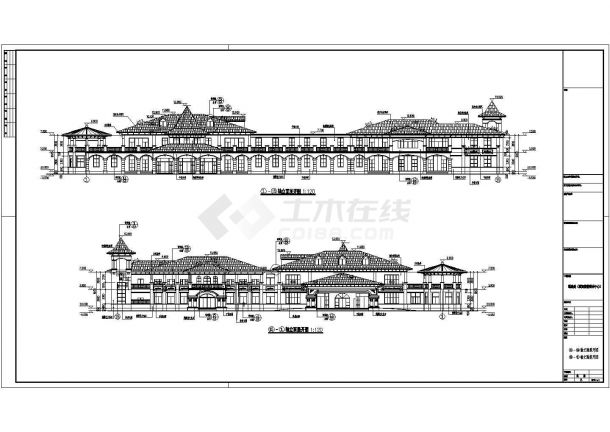 滨海某两层框架结构娱乐中心建筑设计施工图-图二