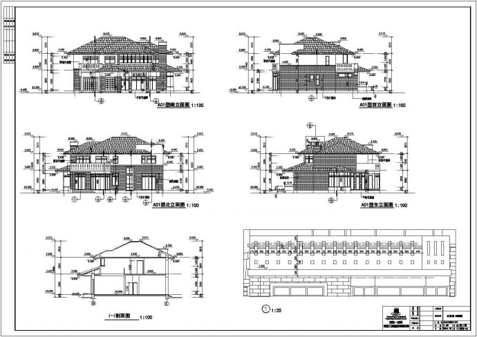 某地两层带阁楼别墅建筑设计方案图_图1