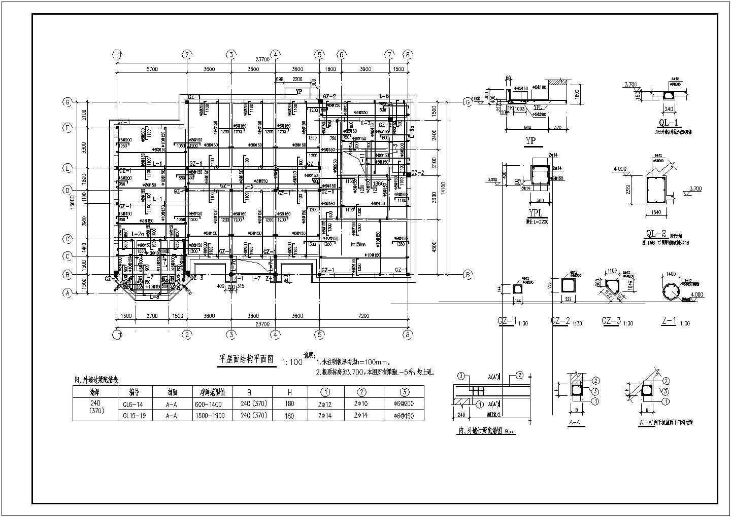 某地一层砌体结构别墅全套结构施工图