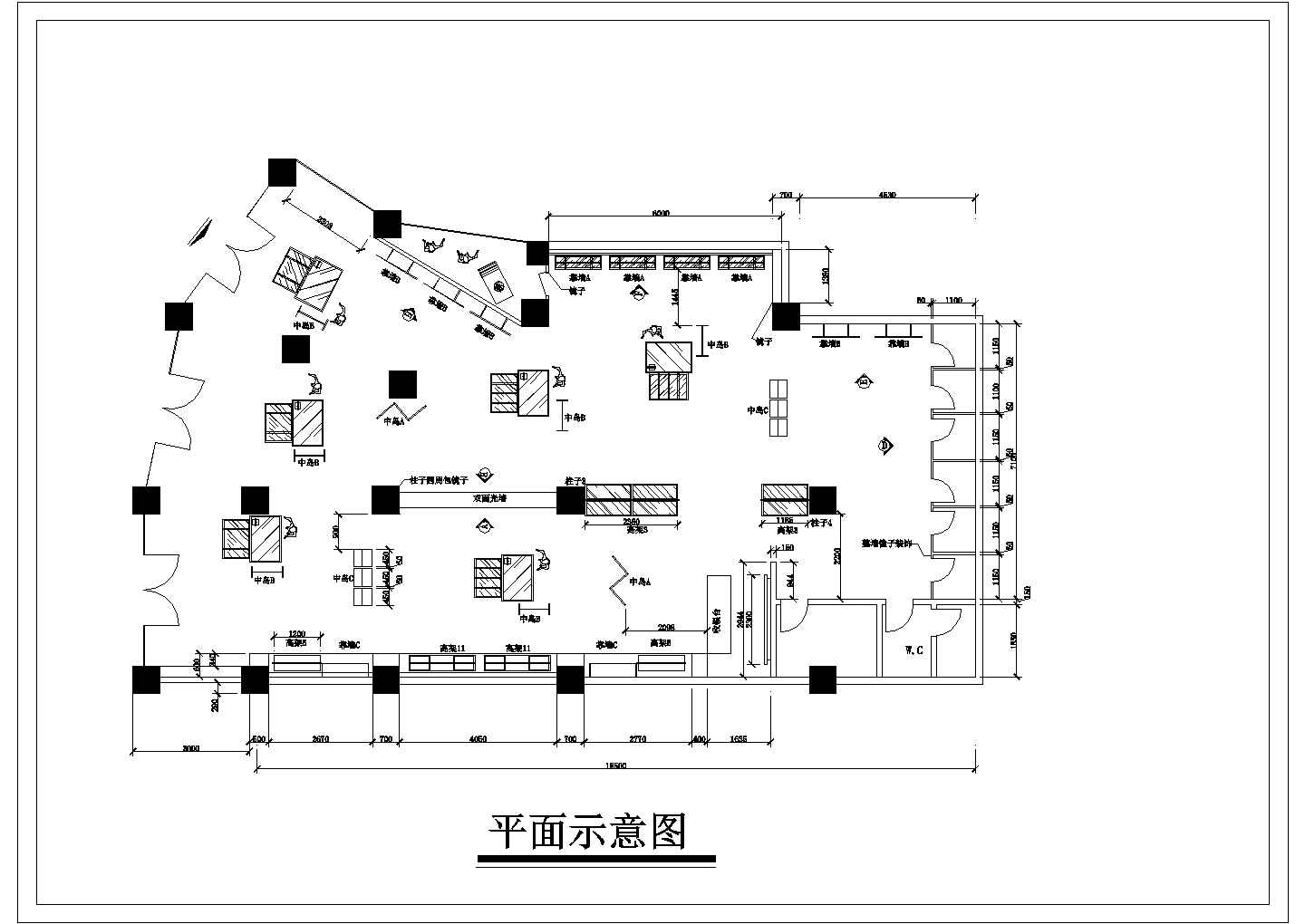 某服装专卖店装修设计施工CAD图