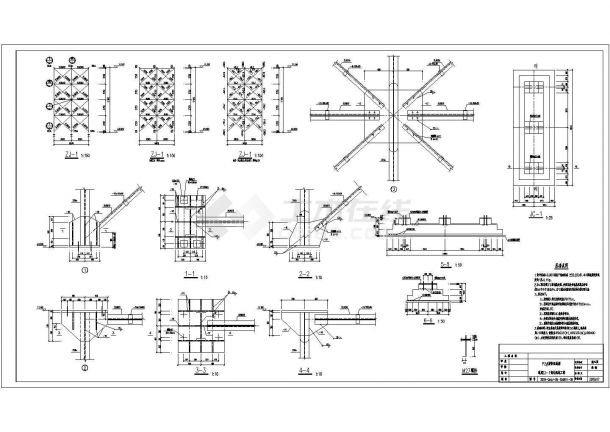某地一钢混结构通廊全套结构施工图-图二