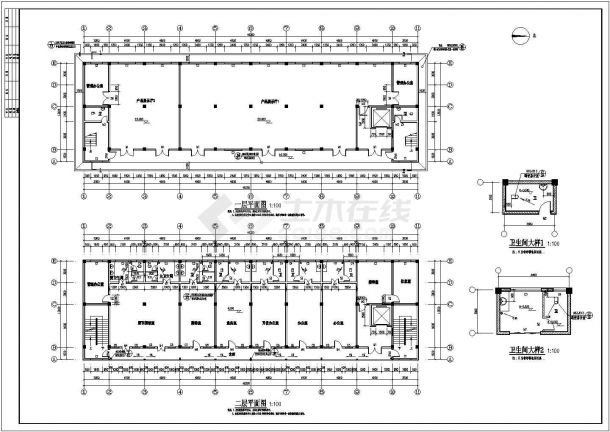 柳州五层框架结构科学研发楼建筑设计施工图-图二