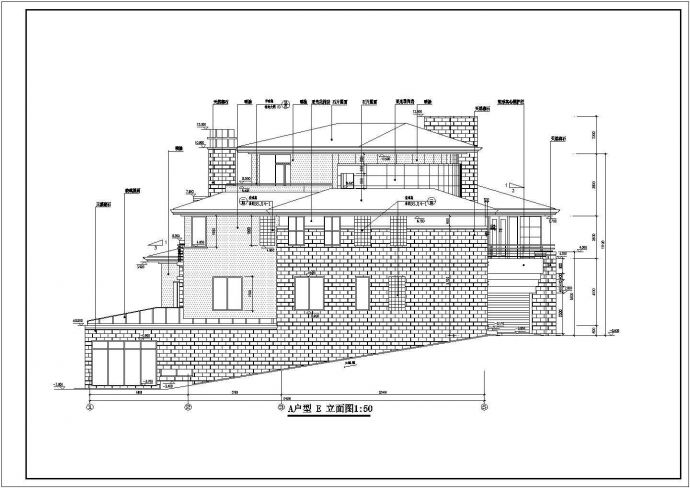 某地3层框剪结构大型独户别墅建筑方案图_图1