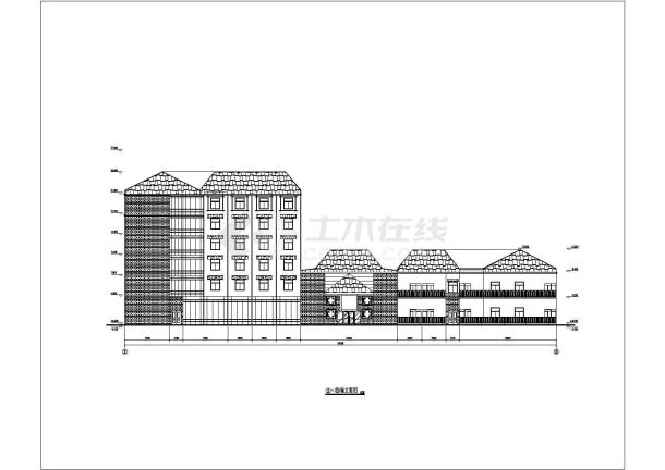 某多层中档小型旅馆建筑方案设计图-图二