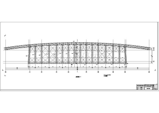某地桁架钢结构体育场看台全套建筑施工图-图一