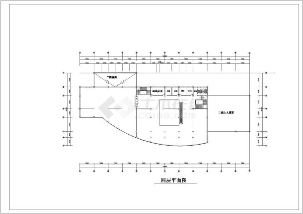 某地五层框架结构展览馆建筑设计方案图-图二