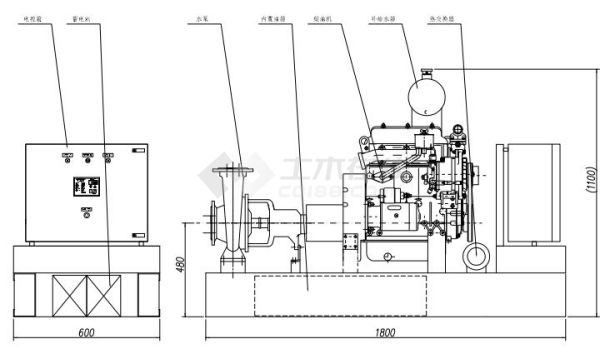柴油机水泵外形图-图一