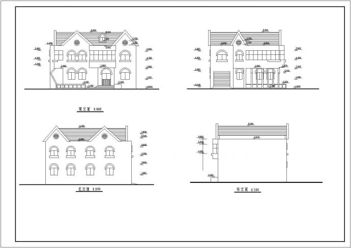 某地两层砖混结构别墅建筑设计方案图纸_图1