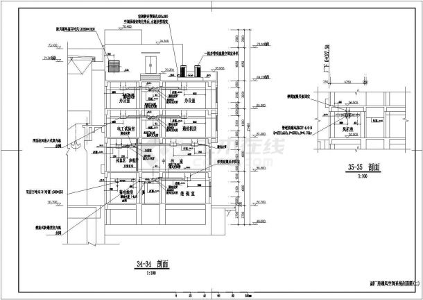 某四层电站变频多联空调设计方案图-图二