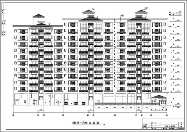 十二层框架结构住宅楼建筑设计扩初图-图二