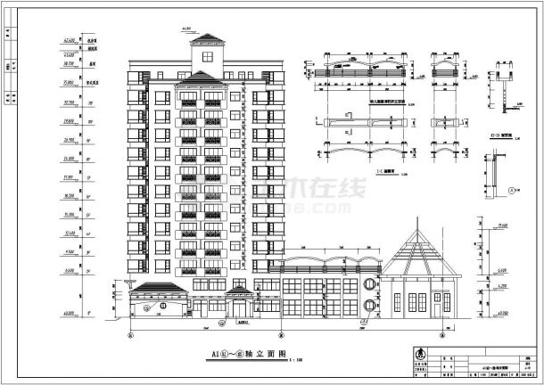十二层层框架结构住宅楼建筑设计扩初图-A栋-图一
