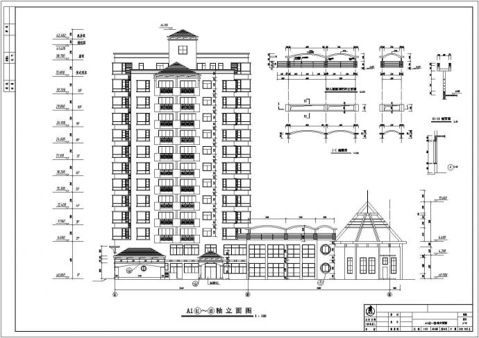 十二层层框架结构住宅楼建筑设计扩初图-A栋_图1