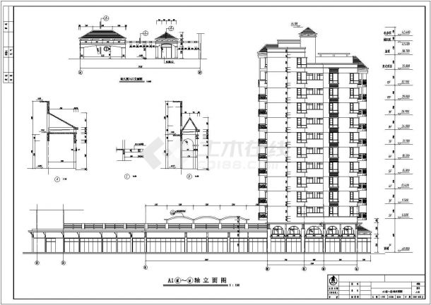 十二层层框架结构住宅楼建筑设计扩初图-A栋-图二