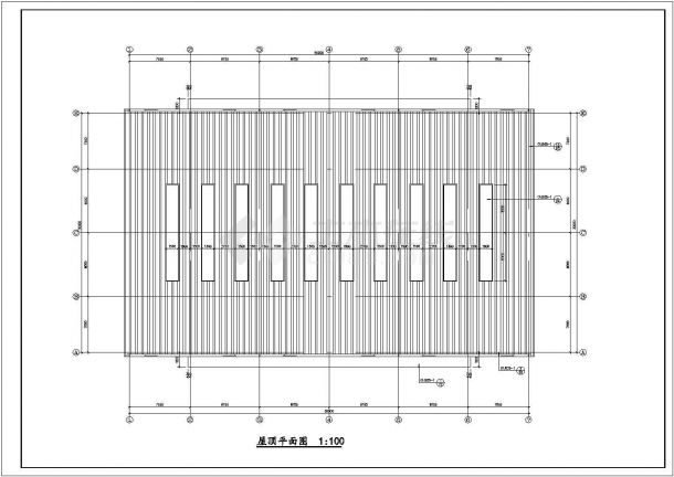 某30m跨轻钢单层车库建筑设计施工图-图二