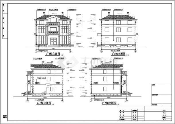 某地三层小别墅设计施工图（建筑+结构）-图一