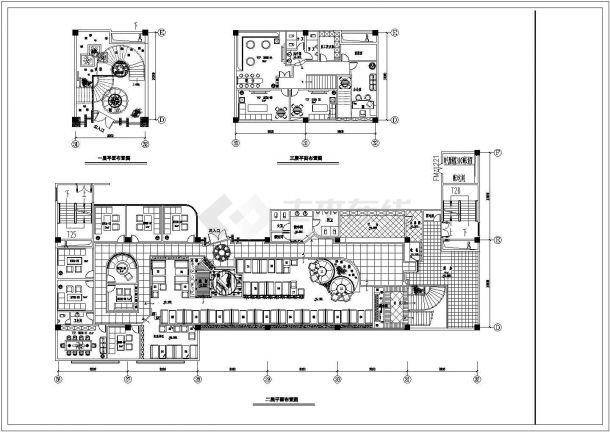 两岸咖啡厅设计方案及施工全套CAD图纸-图二