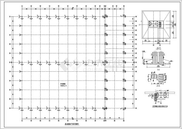 甘肃某30米双跨门式钢架厂房结构施工图（局部二层）-图一