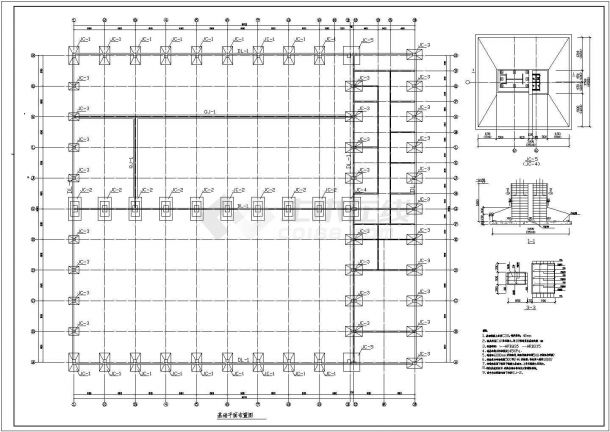 甘肃某30米双跨门式钢架厂房结构施工图（局部二层）-图二