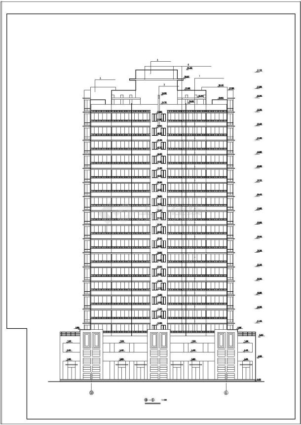 某地区高层公寓纯剪力墙结构施工cad图-图二