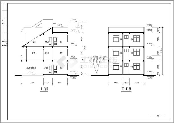 【广东】某新农村三层住宅建筑设计方案图-图二