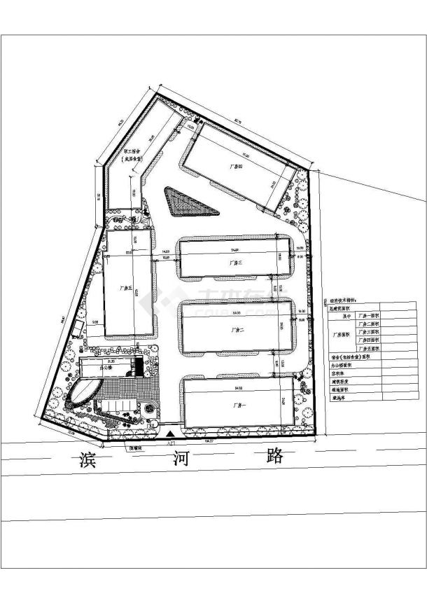 某城乡厂区建筑规划设计方案CAD图纸-图二