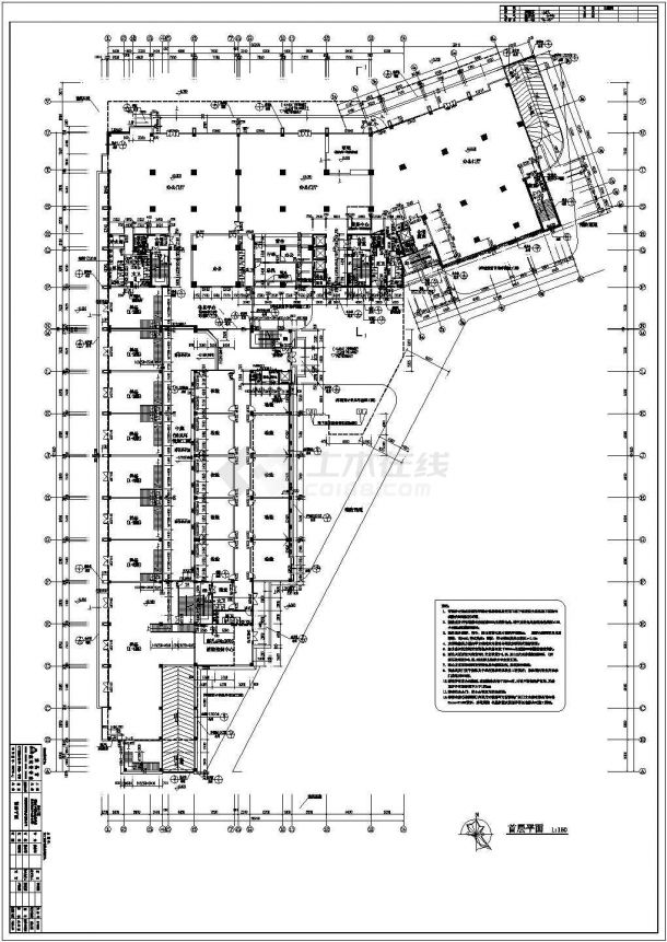 某地25层框架结构办公楼建筑平面布置图-图二