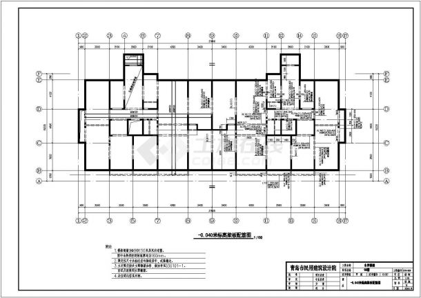 某地区十二层框架剪力墙结构住宅结构施工图-图一