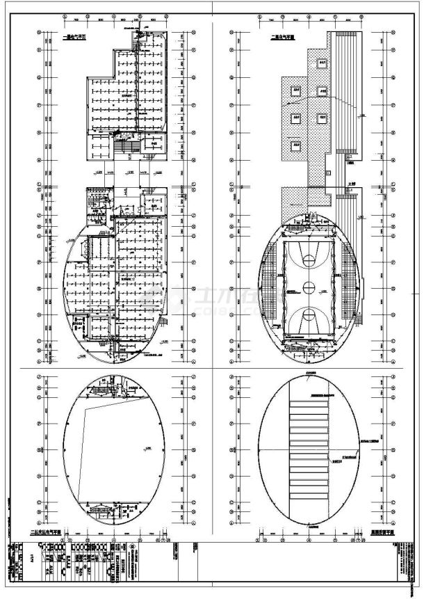 某学校二层体育馆电气设计全套施工图-图一