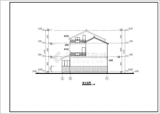 某地三层砌体结构别墅全套建筑施工图-图一