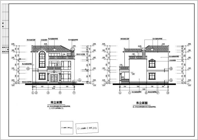 某地一栋2层独栋别墅建筑设计方案图纸_图1
