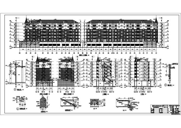 江西某6层底框商住楼建筑设计施工图-图二